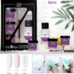 Acrylnagels Set | Nail Art | Liquid MMA Free | Wit, Roze & Transparant -Beroemde Cosmetica Winkel 1200x1198 6