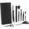 Wenkbrauw Trimmer Set - 8-delig – Met Epileer Pincet, 2x Wenkbrauw Schaartje, 2x Wenkbrauwmesje, Wenkbrauw Borstel, Wenkbrauwpotlood, Spoolie – In Stevige Etui - Zwart -Beroemde Cosmetica Winkel 1200x1200 1362