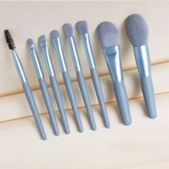 Merkloos ''OP=OP'' Make Up Kwasten Set - Make Up Organizer - Reis Set - Blauw - 8 Delig - Korte Kwasten - Professioneel - Make Up Kwasten Set Met Etui - Stijlvol - Leder - Eyeliner - Oogschaduw - Blusher - Poederkwast -Beroemde Cosmetica Winkel 1200x1200 1411