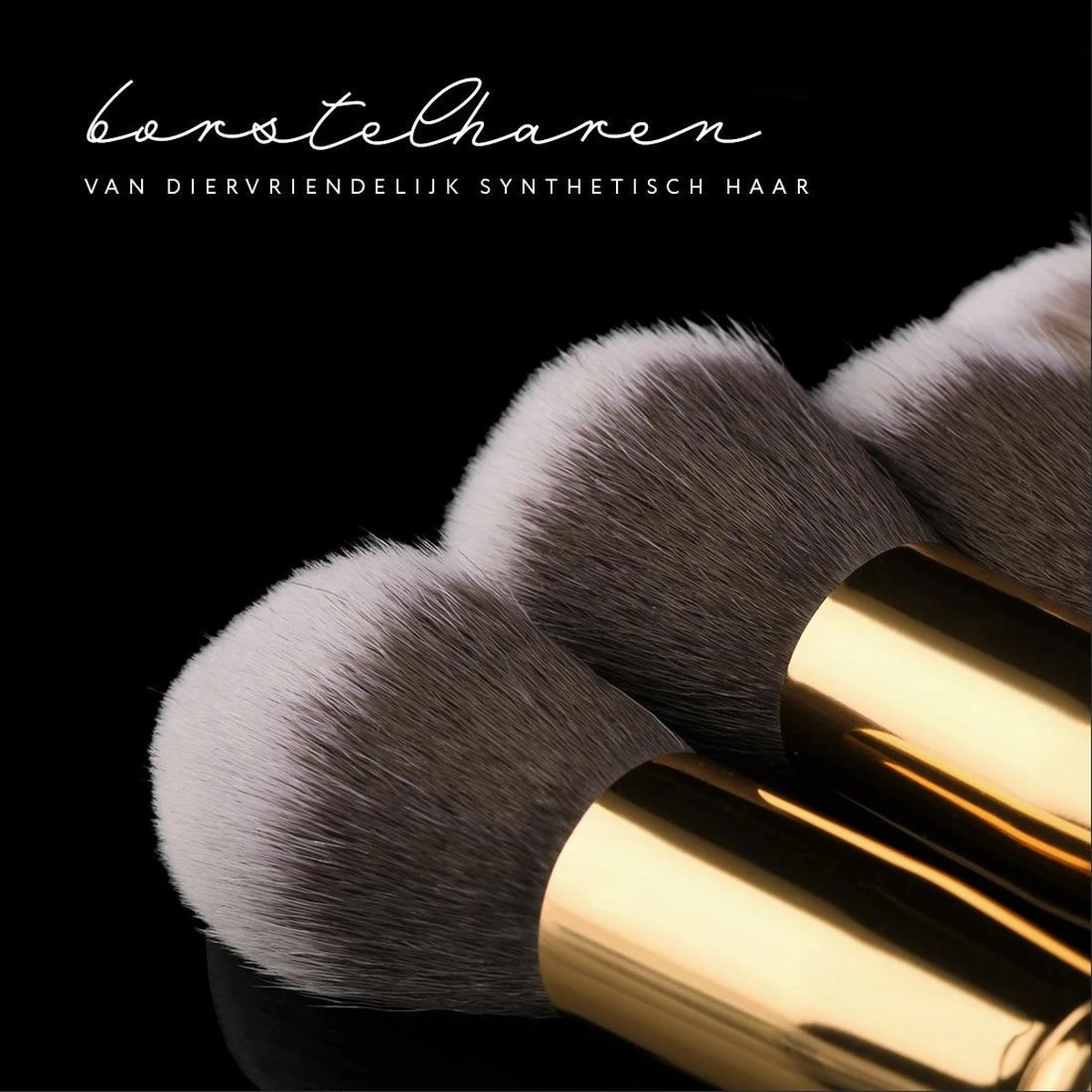 Evvie Set Van 10 Make-up Kwasten Kabuki - Wit-Goud 9 Evvie Set Van 10 Make-up Kwasten Kabuki - Wit-Goud - Afbeelding 7