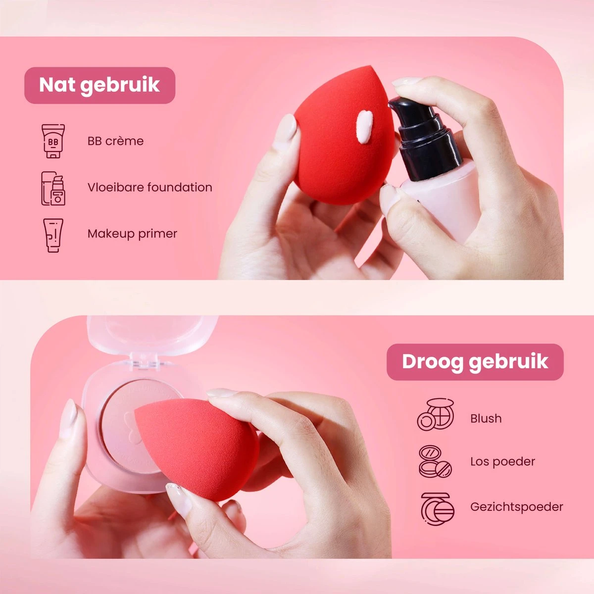 Beauty Blender - Make-up Sponsjes - Spons - 8 Stuks - Zacht & Perfecte Vorm! 7 Beauty Blender - Make-up Sponsjes - Spons - 8 Stuks - Zacht & Perfecte Vorm! - Afbeelding 5