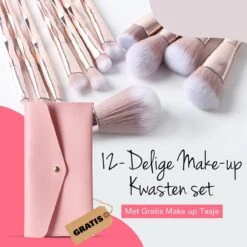 BeauRose Make Up Kwasten Set - Make Up Brush - Oogschaduw - Foundation Kwast - Poeder Kwast - Brush - Make Up - Cosmetica - Kwasten Set – Make Up Tasje - 12 Stuks -Beroemde Cosmetica Winkel 1200x1200 1507