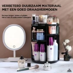 ESSIBLE Make-Up Organizer - 360° Roterend - Opbergbox - Opbergdoos Cosmetica - Sieradendoos - Nagellak - Lippenstift - Zwart 15 ESSIBLE Make-Up Organizer - 360° Roterend - Opbergbox - Opbergdoos Cosmetica - Sieradendoos - Nagellak - Lippenstift - Zwart -Beroemde Cosmetica Winkel 1200x1200 1548