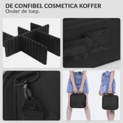 Cosmetica Koffer - Make-up Koffer Met Verstelbare Vakken - Visagie En Nagelstyliste Beauty Koffer - 26x23x9CM -Beroemde Cosmetica Winkel 1200x1200 1556
