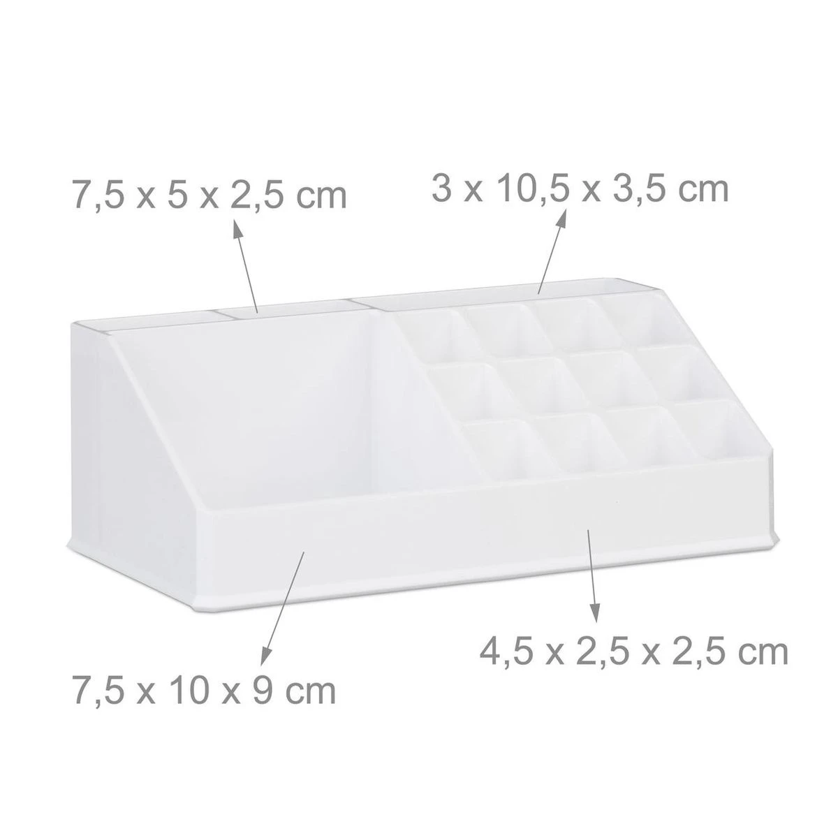 Relaxdays Make-up Organizer Klein - Stapelbaar - Sieradendoosje - Cosmetica - Opbergbox - Wit 15 Relaxdays Make-up Organizer Klein - Stapelbaar - Sieradendoosje - Cosmetica - Opbergbox - Wit - Afbeelding 13