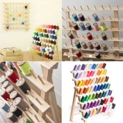 Merkloos Houten Naaigaren Rek - 60 Houders Voor Garen - Voor Naaien & Borduren - Opbergrek Staand - 60 Pinnen - Houder - Organizer - Hout -Beroemde Cosmetica Winkel 1200x1200 1572