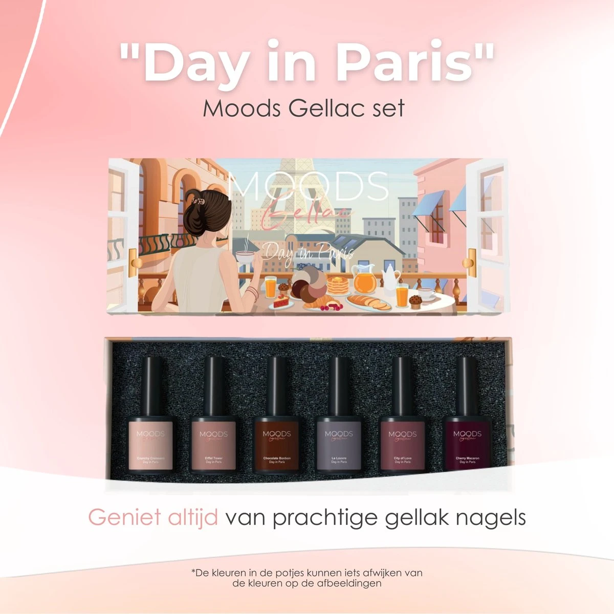 Moods Gellac 6-delige Set - Gel Nagellak - 8ML - Day In Paris - Gellac - Nagels - Gellak Starterspakket - Caramel Kleuren 7 Moods Gellac 6-delige Set - Gel Nagellak - 8ML - Day In Paris - Gellac - Nagels - Gellak Starterspakket - Caramel Kleuren - Afbeelding 5