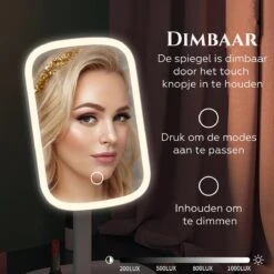 HighHome - Make Up Spiegel Met Led Verlichting - Inclusief 10x Spiegel - 3 Warmtes - 360 °C Draaibaar -Beroemde Cosmetica Winkel 1200x1200 1595