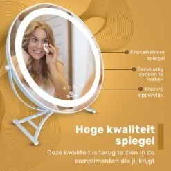 Great's® Make Up Spiegel Met LED Verlichting- ⌀ 40cm - Visagie Spiegel Rond - Extra Close Up Spiegeltje 10x - Wit -Beroemde Cosmetica Winkel 1200x1200 1601