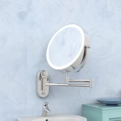 360° Draaibaar LED Scheerspiegel Met 5X Vergroting - 3 Lichtstanden - Dimstanden - Badkamerspiegel Met Natuurlijk Licht - Make-up Spiegel - Draadloos - Werkt Op Batterijen -Beroemde Cosmetica Winkel 1200x1200 1628