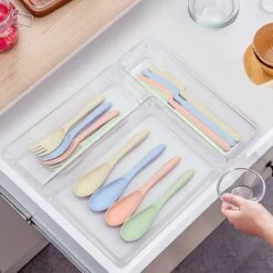 Aokyom Make-uporganizer, 18 Stuks, Kunststof Opbergdozen Voor Kantoor, Lades, Organizer, Lade-organizer, Doorzichtige Lade-inzet Voor Bureau, Keuken, Badkamer -Beroemde Cosmetica Winkel 1200x1200 1669