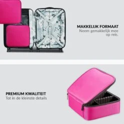 Cosmetica Koffer - Make-up Koffer Met Verstelbare Vakken - Visagie En Nagelstyliste Beauty Koffer - 26x23x9CM - Roze -Beroemde Cosmetica Winkel 1200x1200 1719