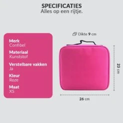 Cosmetica Koffer - Make-up Koffer Met Verstelbare Vakken - Visagie En Nagelstyliste Beauty Koffer - 26x23x9CM - Roze -Beroemde Cosmetica Winkel 1200x1200 1722