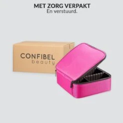 Cosmetica Koffer - Make-up Koffer Met Verstelbare Vakken - Visagie En Nagelstyliste Beauty Koffer - 26x23x9CM - Roze -Beroemde Cosmetica Winkel 1200x1200 1723