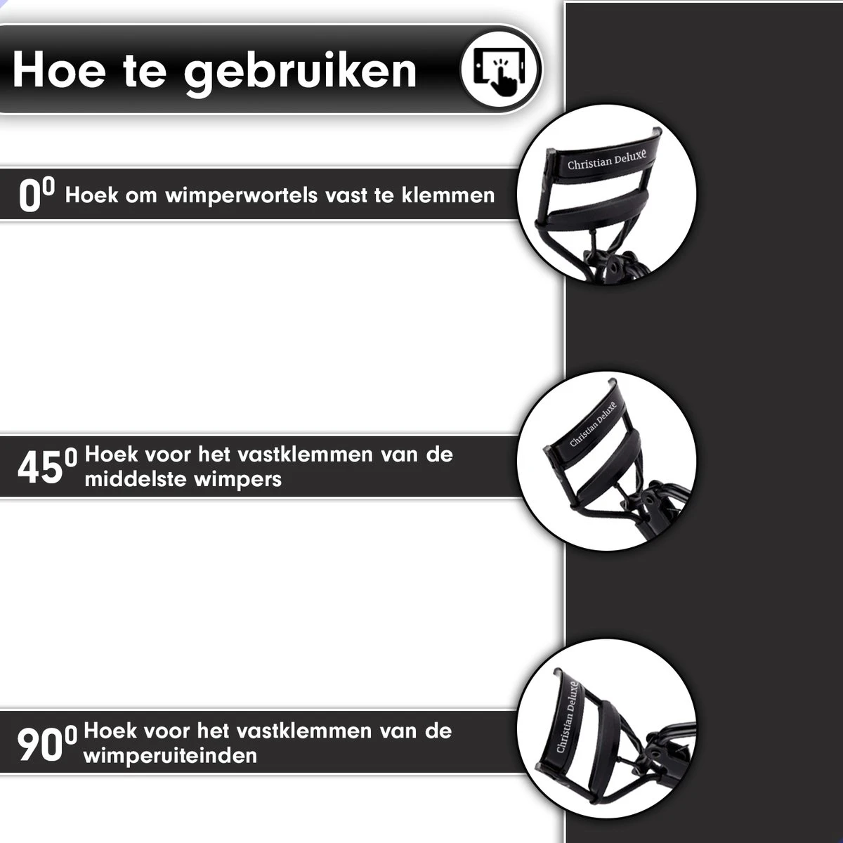 Christian Deluxe - Professionele Wimperkruller - Midnight Sky - Zwart 7 Christian Deluxe - Professionele Wimperkruller - Midnight Sky - Zwart - Afbeelding 5