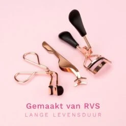 Wimperkruller Set – 5-delig – Met Wimperkruller, Wimperkruller Klein, Wimper Pincet, Wimper Borstel Met Kam, Spoolie - RVS – Rose Goud En Zwart -Beroemde Cosmetica Winkel 1200x1200 1780