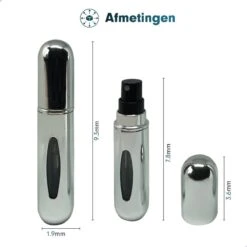 MaxedMore Navulbare Parfumverstuiver 5ml Zilver - 65 Keer Spraybare Parfum Verstuiver - Hervulbaar Tasverstuiver Voor Parfum - Meeneem Mini Geur Flesje Voor Op Reis - Lipstick Formaat Navulbaar Parfumflesje -Beroemde Cosmetica Winkel 1200x1200 1911