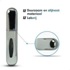 MaxedMore Navulbare Parfumverstuiver 5ml Zilver - 65 Keer Spraybare Parfum Verstuiver - Hervulbaar Tasverstuiver Voor Parfum - Meeneem Mini Geur Flesje Voor Op Reis - Lipstick Formaat Navulbaar Parfumflesje -Beroemde Cosmetica Winkel 1200x1200 1914