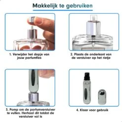 MaxedMore Navulbare Parfumverstuiver 5ml Zilver - 65 Keer Spraybare Parfum Verstuiver - Hervulbaar Tasverstuiver Voor Parfum - Meeneem Mini Geur Flesje Voor Op Reis - Lipstick Formaat Navulbaar Parfumflesje -Beroemde Cosmetica Winkel 1200x1200 1916