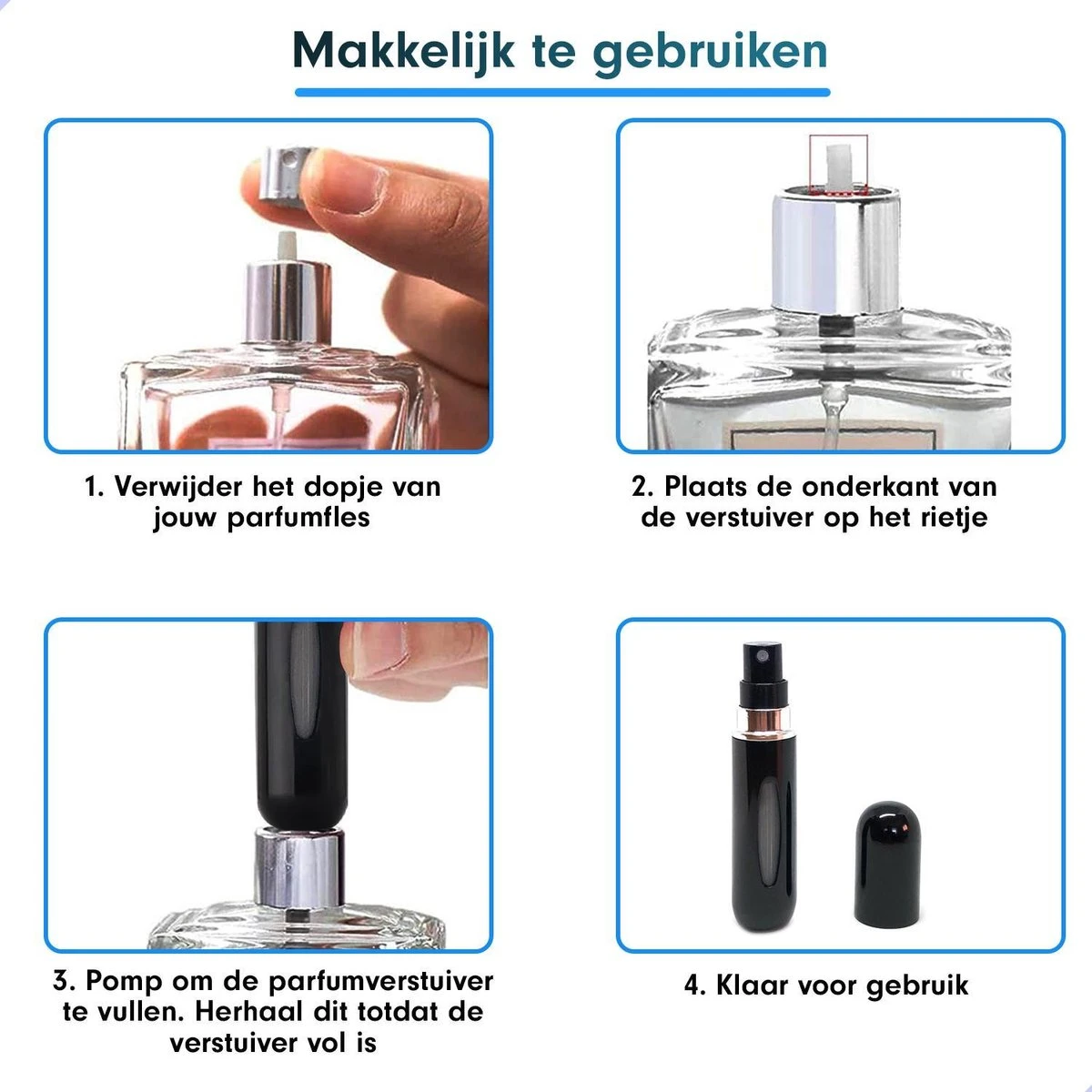 MaxedMore Navulbare Parfumverstuiver 5ml Zwart - 65 Keer Spraybare Parfum Verstuiver - Hervulbaar Tasverstuiver Voor Parfum - Meeneem Mini Geur Flesje Voor Op Reis - Lipstick Formaat Navulbaar Parfumflesje 7 MaxedMore Navulbare Parfumverstuiver 5ml Zwart - 65 Keer Spraybare Parfum Verstuiver - Hervulbaar Tasverstuiver Voor Parfum - Meeneem Mini Geur Flesje Voor Op Reis - Lipstick Formaat Navulbaar Parfumflesje - Afbeelding 5