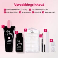 Miss Jules® Polygel Kit - 30 Ml Nude Pink - Polygel Nagels Starterspakket – Polygel Set Incl. Instructievideo (NL) – Polygel Starters Kit -Beroemde Cosmetica Winkel 1200x1200 212