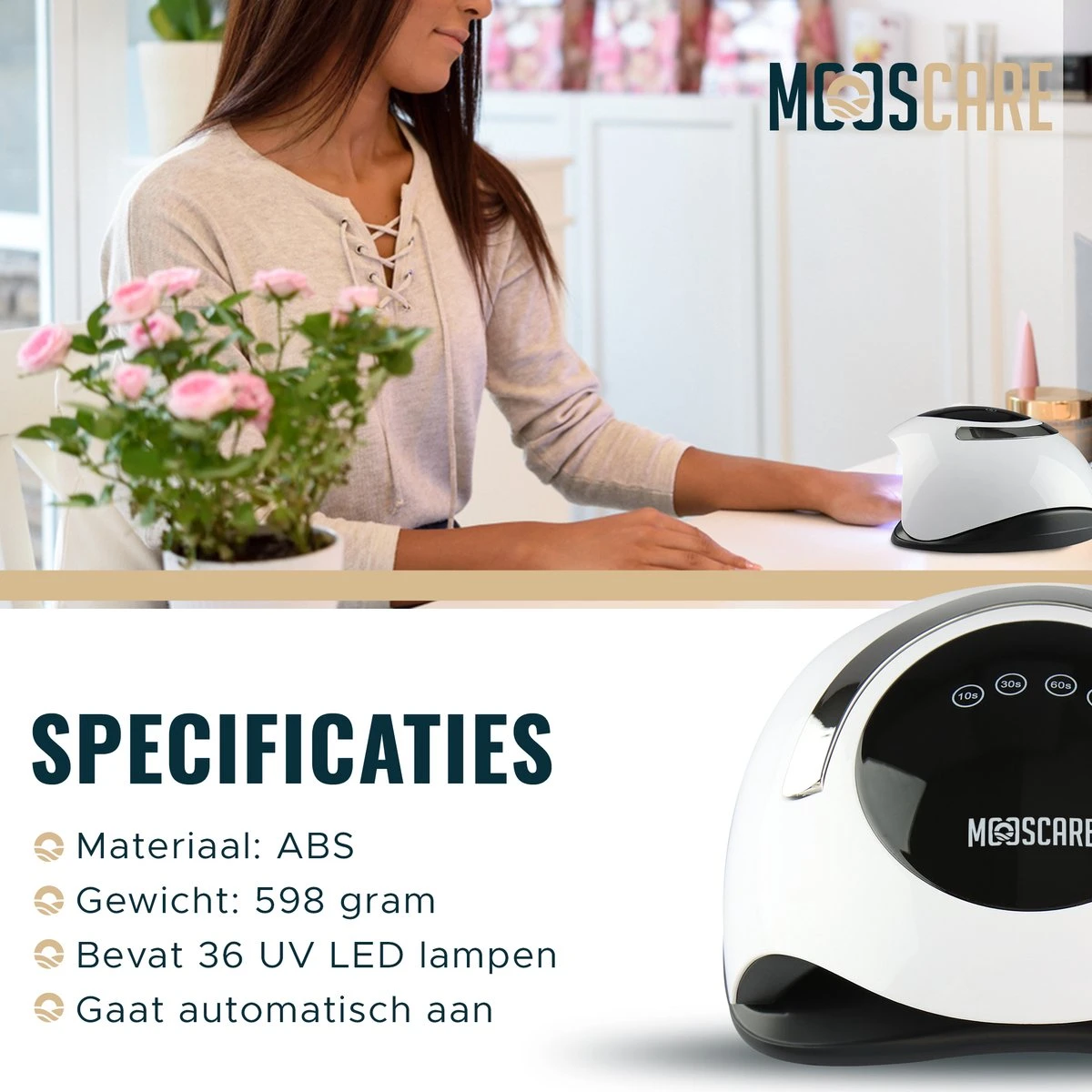 MOOSCARE 120 Watt LED Lamp Voor Gellak Nagels - UV Lamp Gelnagels - Nail Art Nagellamp - Gel Nagellak Nageldroger 5 MOOSCARE 120 Watt LED Lamp Voor Gellak Nagels - UV Lamp Gelnagels - Nail Art Nagellamp - Gel Nagellak Nageldroger - Afbeelding 3