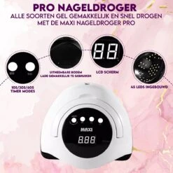 Maxi Nageldroger Pro - 168W - Uv Lamp - Nageldroger Lamp - Nageldroger Voor Gelnagels - Geschikt Voor Elke Nagel Gellak 12 Maxi Nageldroger Pro - 168W - Uv Lamp - Nageldroger Lamp - Nageldroger Voor Gelnagels - Geschikt Voor Elke Nagel Gellak -Beroemde Cosmetica Winkel 1200x1200 330