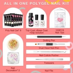 Merkloos Nepnagels - Polygel Set - 8 Kleuren - Nagels Set - Polygel Starter Set - Nagelverlenging Gel Kit - Voor Beginners - Voor DIY Salon Art Nagels -Beroemde Cosmetica Winkel 1200x1200 354