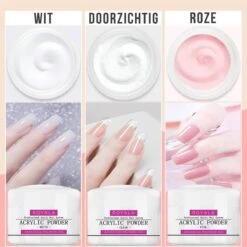 Royala Acrylpoeders Helder Wit Roze - Acryl Starters Set - Acryl Poeder Helder - Acryl Poeder Wit - Acryl Poeder Roze - Nailart - Acryl Set -Beroemde Cosmetica Winkel 1200x1200 408