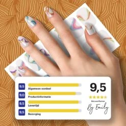 By Emily - Nagel Wrap - The Magic Belongs To Color | 16 Stickers | Nail Wrap | Nail Art | Trendy | Design | Nagellakvrij | Eenvoudig | Nagel Wrap | Nagel Stickers | Folie | Zelfklevend | Sjablonen -Beroemde Cosmetica Winkel 1200x1200 485