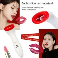 BenjaBeauty Lip Plumper - Lippen - Lipstick - Lippenbalsem - Rood - Wit -Beroemde Cosmetica Winkel 1200x1200 938