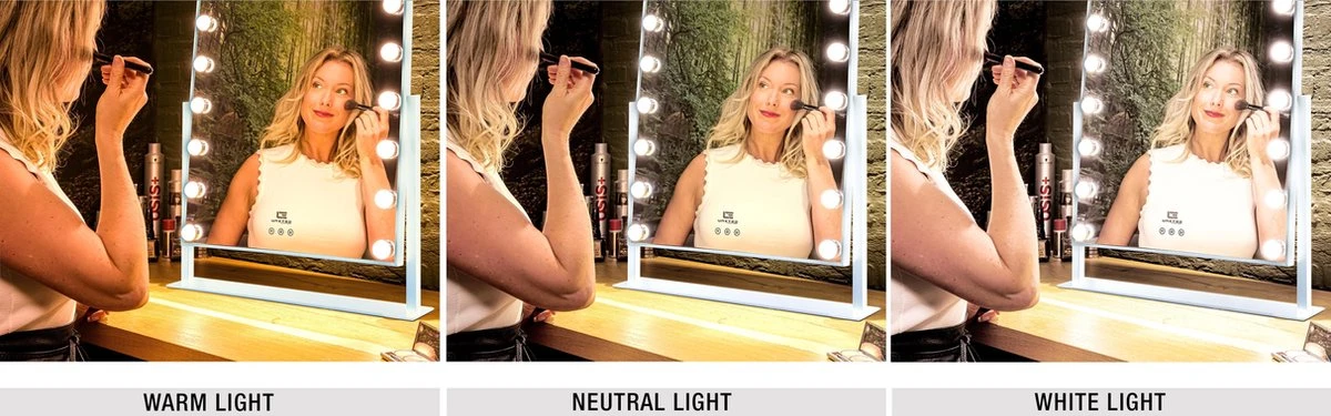 United Entertainment - Hollywood Spiegel Met 12 LEDs - 36x47,5 Cm - Wit 10 United Entertainment - Hollywood Spiegel Met 12 LEDs - 36x47,5 Cm - Wit - Afbeelding 8