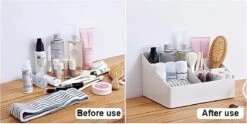 Merkloos Make-Up Organizer - Opbergdoos - Cosmetica - Grijs - Sieraden - Nagelak - Make Up Organizer - Make Up Organizers -Beroemde Cosmetica Winkel 1200x604