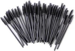 Merkloos Wimperborstel 50 Stuks Voor Wimper Extensions - Make-up - Mascara - Wimper Borsteltjes - Wenkbrauw Borsteltje - Oog Borstel - Zwart