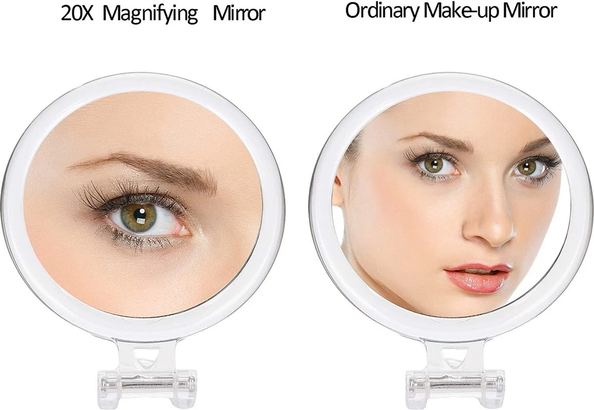 5 Inch, 20x Vergrotende Spiegel, Tweezijdige Spiegel, 20X/1x Vergroting, Opvouwbare Make-upspiegel Met Handheld/standaard, Gebruik Voor Make-up Toepassing, Pincet, En Mee-eter/smetverwijdering. (zilver) 10 5 Inch, 20x Vergrotende Spiegel, Tweezijdige Spiegel, 20X/1x Vergroting, Opvouwbare Make-upspiegel Met Handheld/standaard, Gebruik Voor Make-up Toepassing, Pincet, En Mee-eter/smetverwijdering. (zilver) - Afbeelding 8