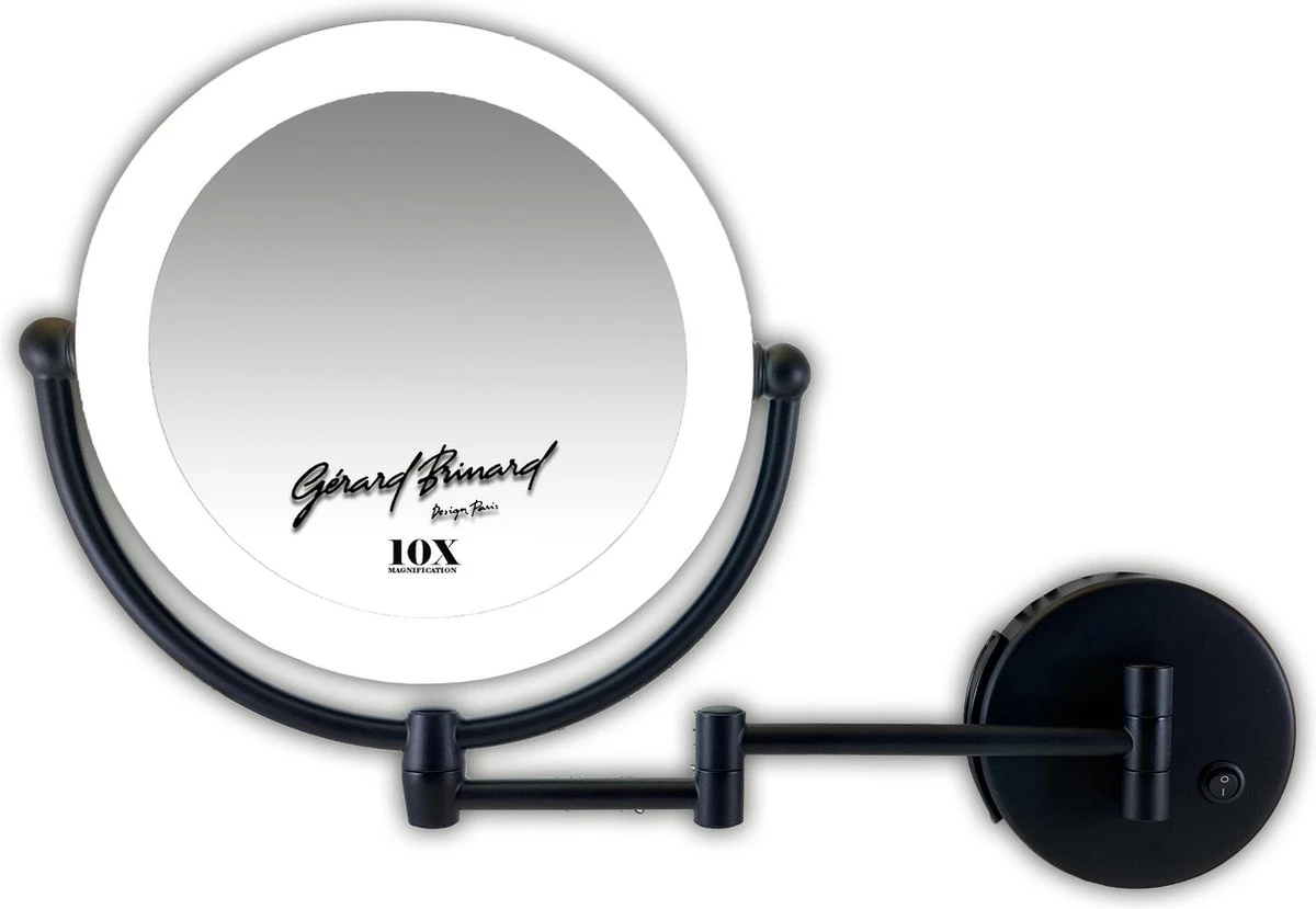 Metalen Verlichte Wand Knik Arm Make-up LED Spiegel Mat Zwart, Dubbelzijdig Verlicht, 10x Vergroting 22cm Doorsnee, Inculsief 4x AA Batterijen En Stroomkabel(USB) Badkamer Spiegel 6 Metalen Verlichte Wand Knik Arm Make-up LED Spiegel Mat Zwart, Dubbelzijdig Verlicht, 10x Vergroting 22cm Doorsnee, Inculsief 4x AA Batterijen En Stroomkabel(USB) Badkamer Spiegel - Afbeelding 4