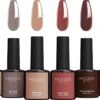 Moods Gellac 6-delige Set - Gel Nagellak - 8ML - Day In Paris - Gellac - Nagels - Gellak Starterspakket - Caramel Kleuren