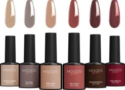 Moods Gellac 6-delige Set - Gel Nagellak - 8ML - Day In Paris - Gellac - Nagels - Gellak Starterspakket - Caramel Kleuren