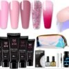 Elvi Polygel Nagels Kit - 6x15 Perfecte Polygel Kleuren Voor De Feestdagen- Nagelverlenging - Polyacryl UV Nagellak-Quick Extension Set- Polygel Color Changing Red-Pink-Polygel Starterspakket- UV Base & Top Coat-Slip Solution-100 Nagel Tips- -Beroemde Cosmetica Winkel 1200x867