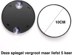 Vergrootspiegel - Vergroot Spiegel - Spiegeltje - Vergroot 5x - Met Zuignappen - Make-up Spiegel - Vergrotende Spiegel