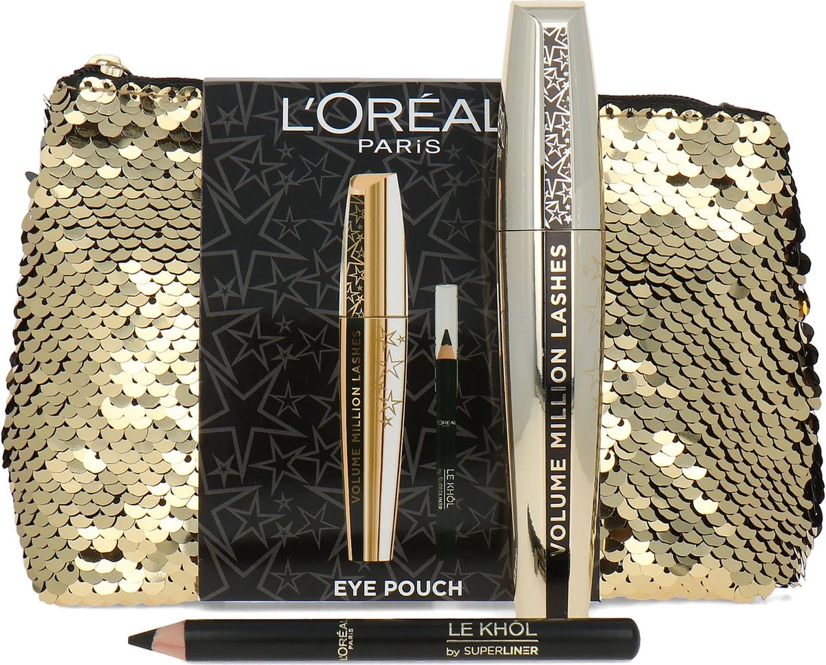 L'Oréal Paris Volume Million Lashes Mascara En Mini Super Liner Le Khol Oogpotlood Giftset - Make-up Geschenkset 3 L'Oréal Paris Volume Million Lashes Mascara En Mini Super Liner Le Khol Oogpotlood Giftset - Make-up Geschenkset