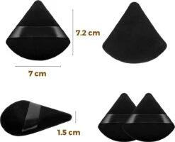 Merkloos Powder Puff Driehoek - Beauty Blender - Powder Puff - Poederdons - 12 Stuks - Zwart -Beroemde Cosmetica Winkel 1200x971 4