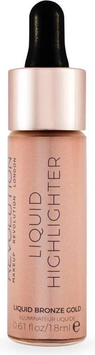 Makeup Revolution - Liquid Highlighter - Bronze Gold 4 Makeup Revolution - Liquid Highlighter - Bronze Gold - Afbeelding 2