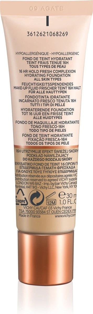 Vichy Minéralblend Foundation - 09 Agata - 30ML - Natuurlijke Dekking 9 Vichy Minéralblend Foundation - 09 Agata - 30ML - Natuurlijke Dekking - Afbeelding 7