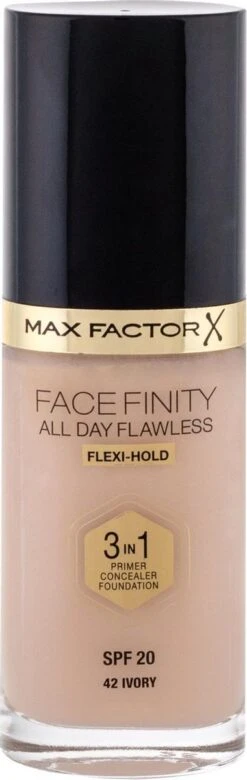 Max Factor Facefinity All Day Flawless 3-In-1 Vegan Foundation 042 Ivory -Beroemde Cosmetica Winkel 380x1200
