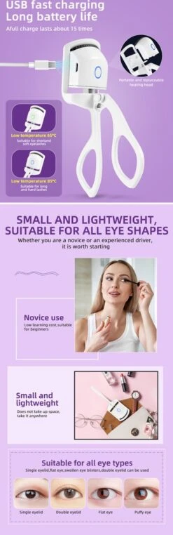 BeautyTech Elektrische Wimperkruller/Wimperkrultang - Wit - Oplaadbaar - Beauty - Verzorging - Make Up -Beroemde Cosmetica Winkel 389x1200 9