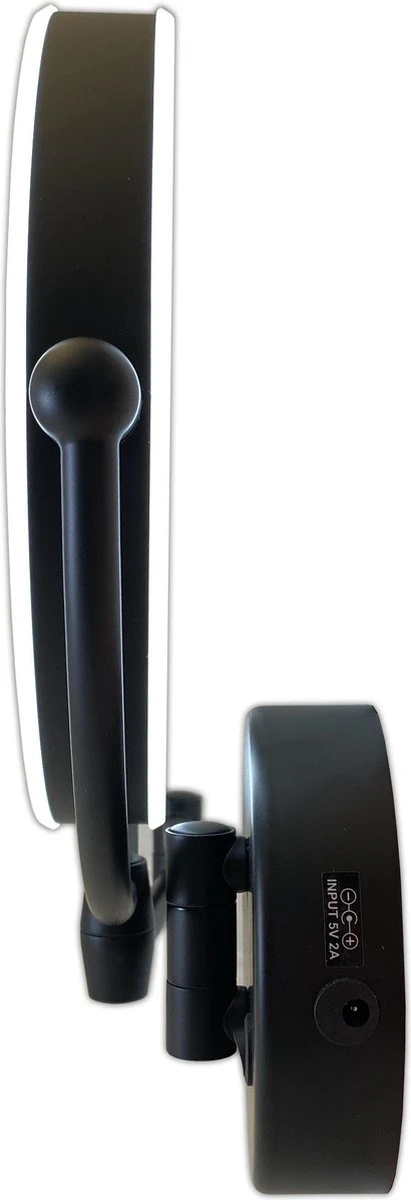 Metalen Verlichte Wand Knik Arm Make-up LED Spiegel Mat Zwart, Dubbelzijdig Verlicht, 10x Vergroting 22cm Doorsnee, Inculsief 4x AA Batterijen En Stroomkabel(USB) Badkamer Spiegel 4 Metalen Verlichte Wand Knik Arm Make-up LED Spiegel Mat Zwart, Dubbelzijdig Verlicht, 10x Vergroting 22cm Doorsnee, Inculsief 4x AA Batterijen En Stroomkabel(USB) Badkamer Spiegel - Afbeelding 2