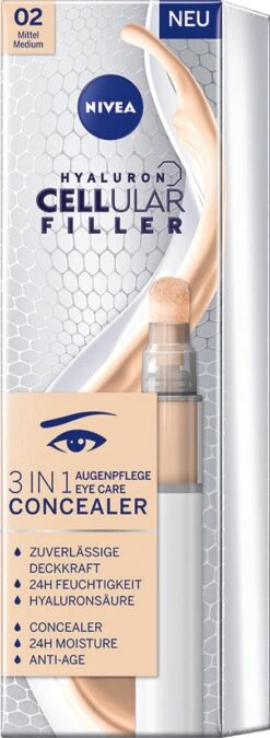NIVEA Cellular Filler 3 In 1 Oogconcealermake-up 4 Ml -Beroemde Cosmetica Winkel 439x1200 2