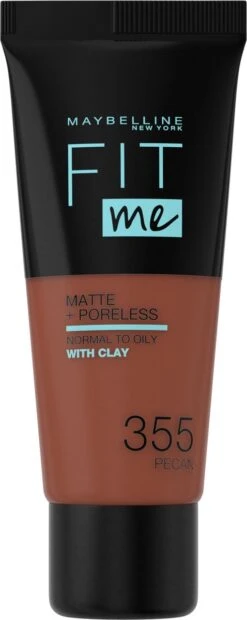 Maybelline Fit Me Matte & Poreless Foundation - 355 Pecan - 30 Ml -Beroemde Cosmetica Winkel 478x1200 1