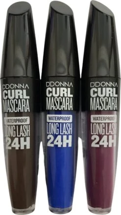 D'Donna - Curl Mascara - Blauw - Waterproof - 1 Flesje Met 8 Gram Inhoud -Beroemde Cosmetica Winkel 678x1200